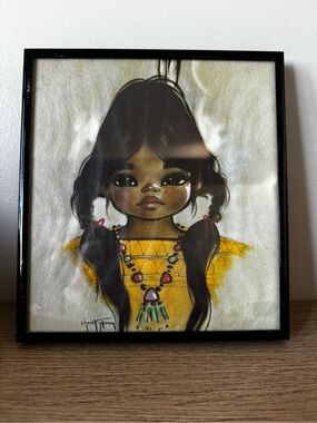 Framed Art Print - Girl Portrait in Yellow Dress by Gerda Christoffersen